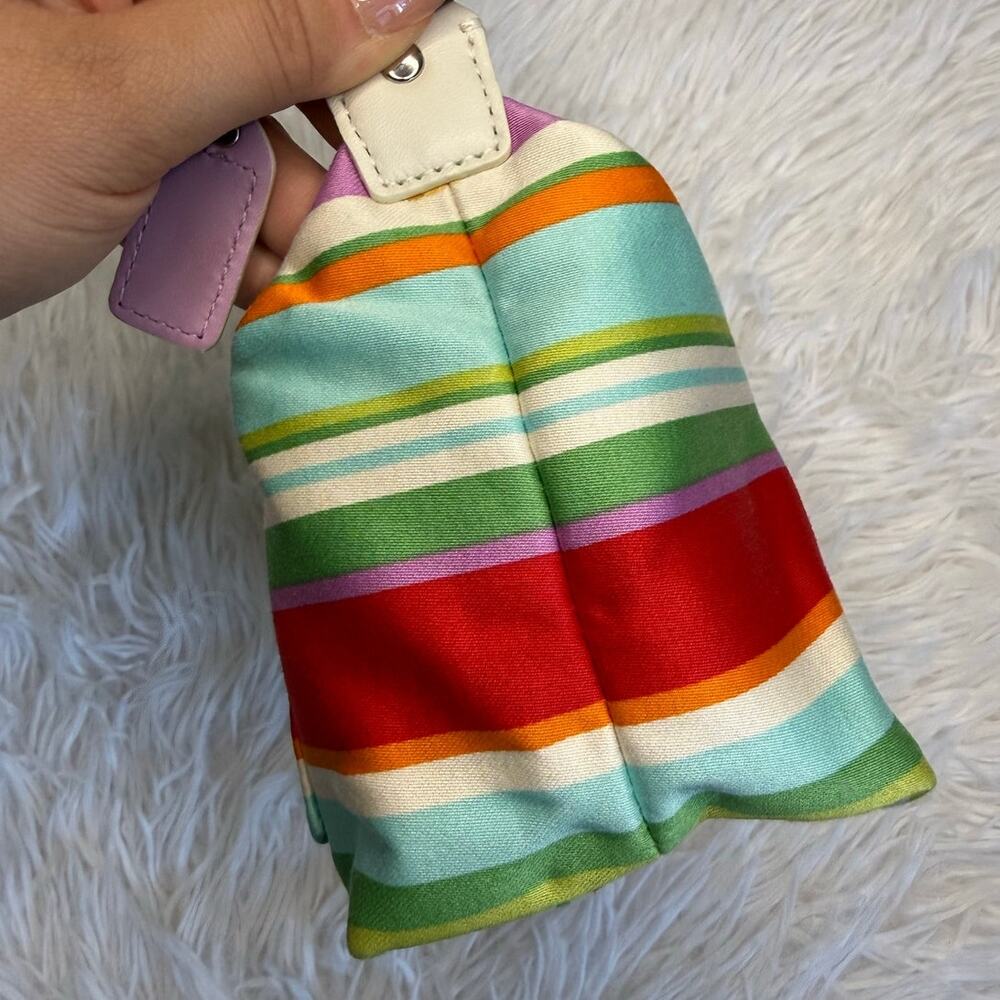 y2k COACH F40494 Hampton Stripped Mini Bag Purse - Picture 5 of 8